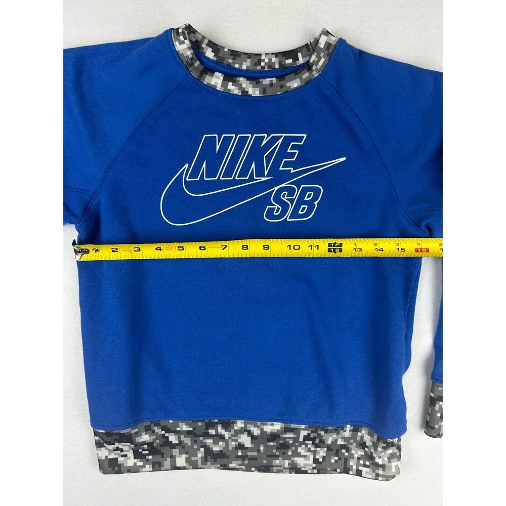 Nike SB Sweatshirt Boy's M‎ Blue Cotton Blend Long Sleeve Camo Skateboard